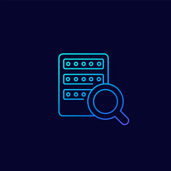 mainframe or server search linear icon vector image