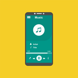 media player application app template with flat vector