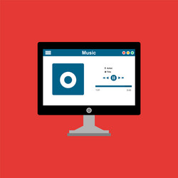 media player application app template with flat vector image