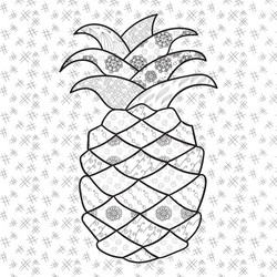 Pineapple adult coloring page whimsical line art Vector Image