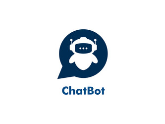 robot or bot logo modern conversation automatic vector image