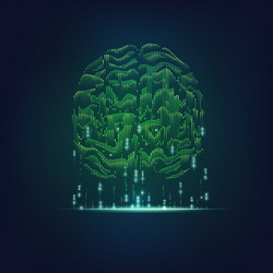 Sci-Fi Binary Brain vector image