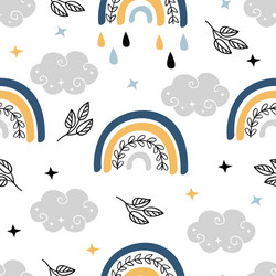 Cloud pattern cute sky seamless background Vector Image
