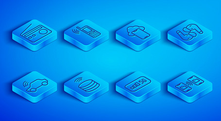 set line radio mobile with wi-fi wireless cloud vector image