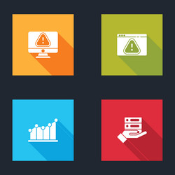 set monitor with exclamation mark browser pie vector image