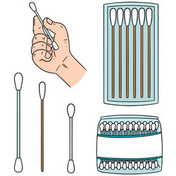Set of forcep alcohol and sterile cotton Vector Image