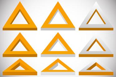 3d triangle shape in more colors set at different vector image