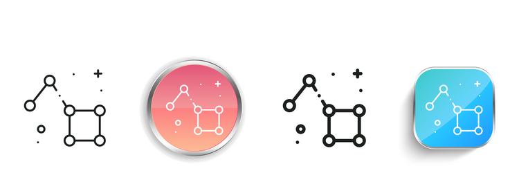 big dipper icon thin linear regular and button vector image