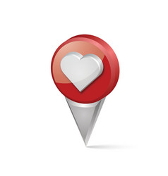 Heart Pointer Map Icon vector image
