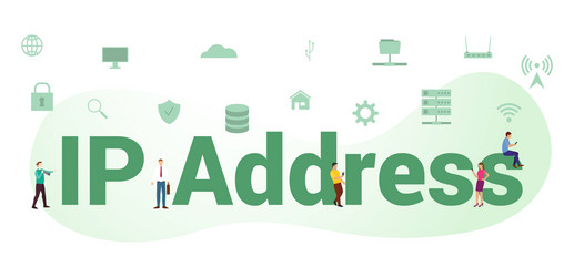 ip address internet protocol concept with big vector image