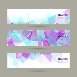 Set of banners with triangles and polygon mesh vector