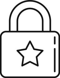 Trust padlock icon outline computer secure vector