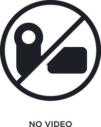 Black no video isolated icon simple element from vector