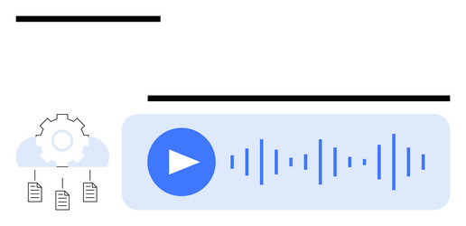cloud-based audio processing with voice waveform vector image