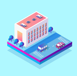 Isometric 3d module block district part vector