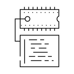 microcontroller programming electronics line icon vector image