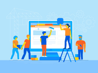 mobile app design and user interface development vector image