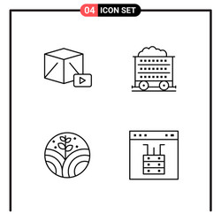 set 4 line style icons for web and mobile vector image