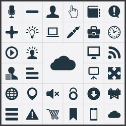set of simple web icons vector image