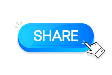 Share 3d button mouse touched vector