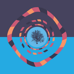 technology colorful round background with tree vector image