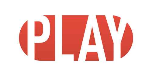 ui interface red button play media internet vector image