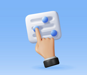 3d filter button and hand vector image