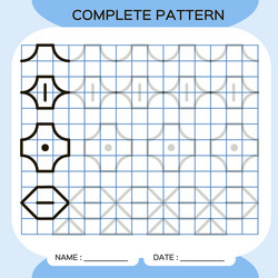 complete pattern tracing lines activity for early vector image