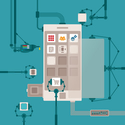 concept of mobile software application vector image