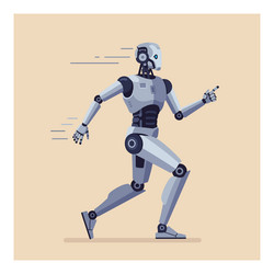 futuristic humanoid robot running swiftly vector image
