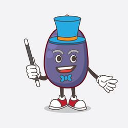 java plum cartoon mascot character performance vector image