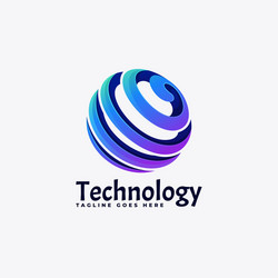 Logo technology gradient colorful style vector