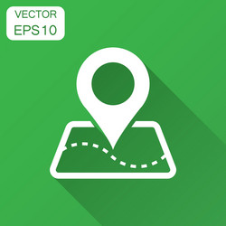 pin map icon in flat style gps navigation vector image
