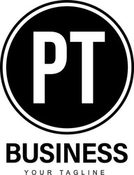 pt initial a logo design with abstract style vector image