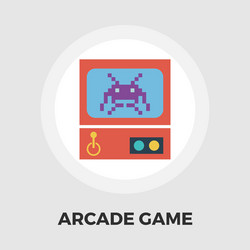 Retro arcade machine flat icon vector