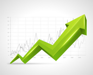 3d growth stock diagram financial graph Royalty Free Vector