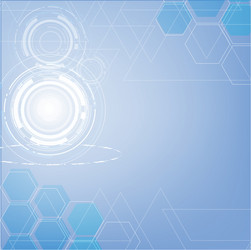 abstract blue technology triangles and hexagon vector