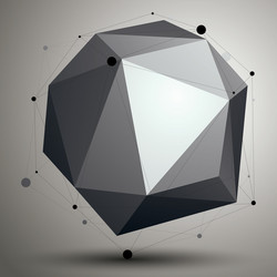 asymmetric 3d abstract object with connected lines vector image
