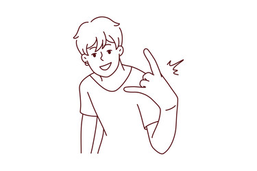 Cool guy show hand gesture Royalty Free Vector Image