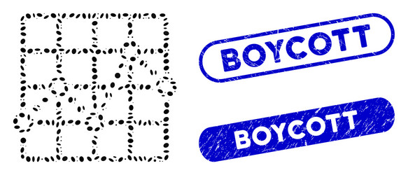 ellipse mosaic line plot with textured boycott vector image