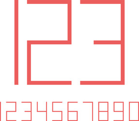 geometric font line digital effect design numbers vector image