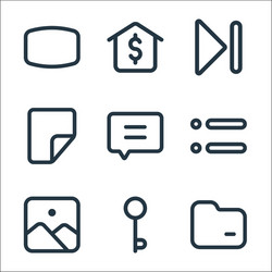 interface line icons linear set quality vector image
