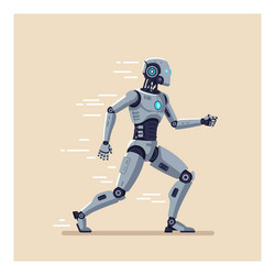robot character in a dynamic pose showcasing vector image