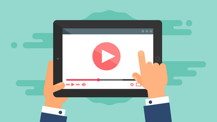 web template of tablet video form vector image