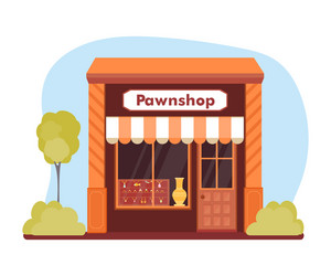 flat design pawnshop and jewelry showcase Vector Image