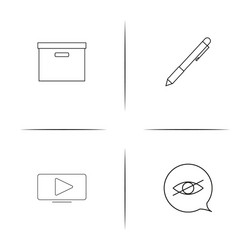interface simple linear icons set outlined vector image