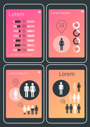 mobile app ui chart and diagram screens mockup kit vector image
