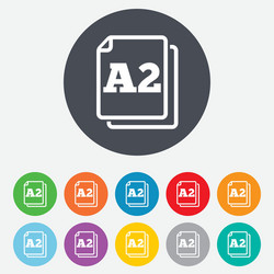 Paper size a2 standard icon document symbol vector