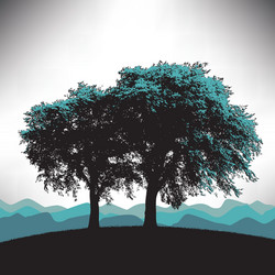 People under a tree background Royalty Free Vector Image