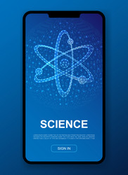 atom 3d polygonal symbol for ui ux design vector image